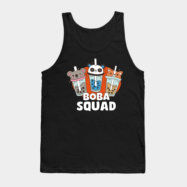 Kawaii Boba Cute Anime Squad Tank Top by ProLakeDesigns